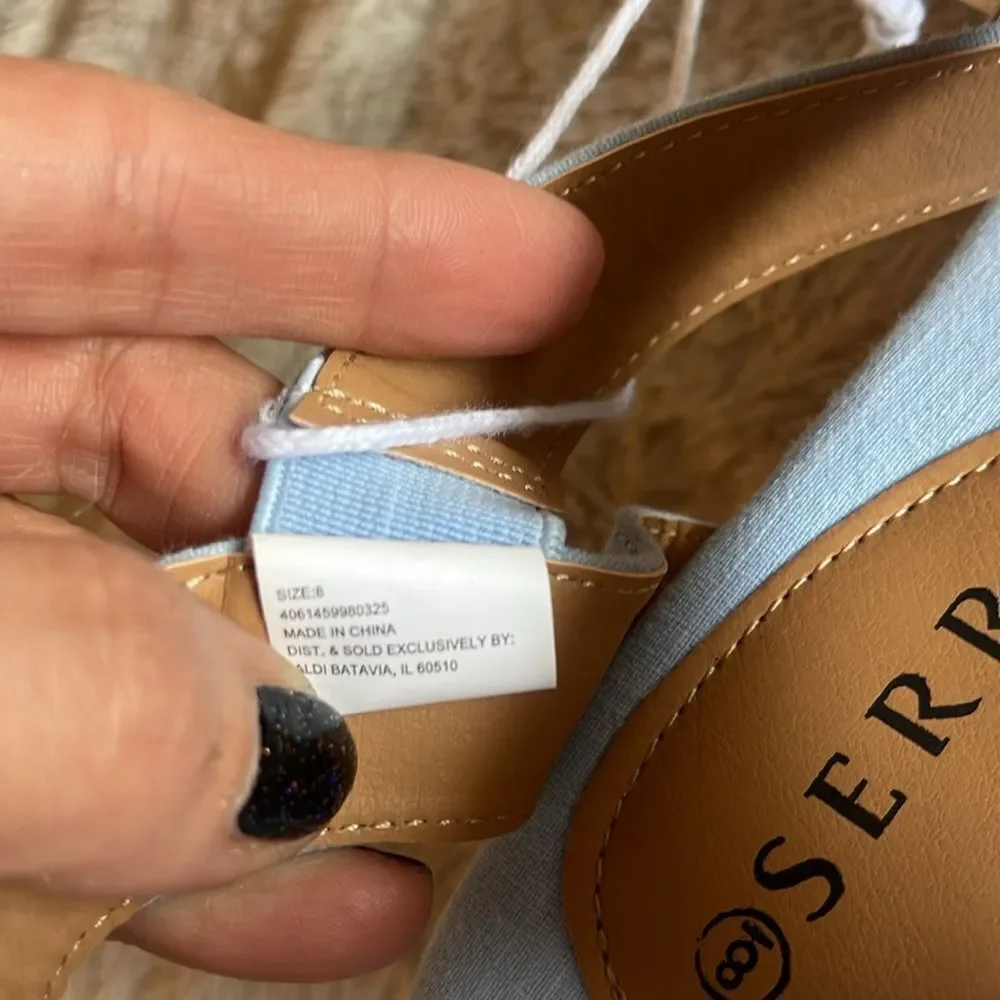 serra espadrilles wedge sandal size 8 baby blue NWT - Picture 4 of 7